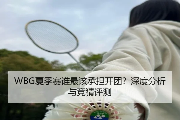 WBG夏季赛谁最该承担开团？深度分析与竞猜评测